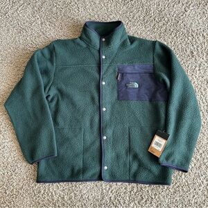 $155 NWT The North Face Men's 3XL Sherpa Button Down Coat Scarab Green Jacket